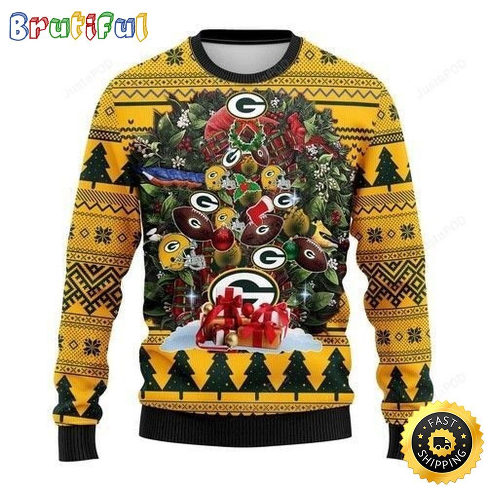 NFL Green Bay Packers Ugly Christmas Sweater Tree Christmas Unisex Sweater 1 gb926p