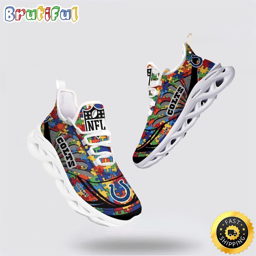 NFL Indianapolis Colts Autism Awareness Max Soul Shoes Perfect Gift For Football Fans 1 lwfuoa
