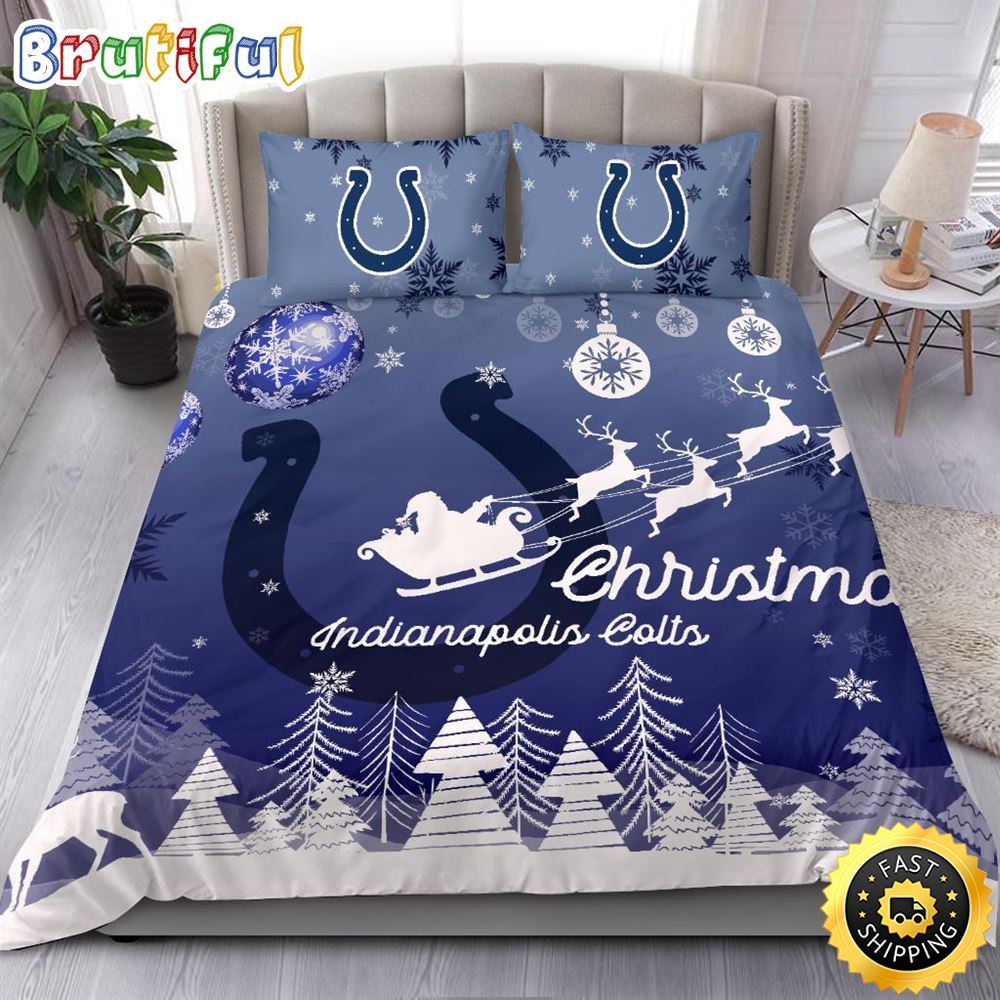 NFL Indianapolis Colts Bedding Sets Santa Claus Sleigh And Reindeer Christmas Bedding Sets Quilt Bedding Sets 1 gnipxe