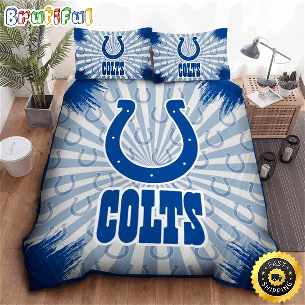 NFL Indianapolis Colts Blue White Bedding Set mnekur