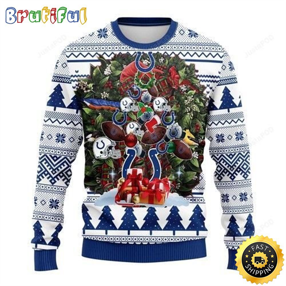 NFL Indianapolis Colts Ugly Christmas Sweater Tree Christmas Unisex Sweater 1 mespde