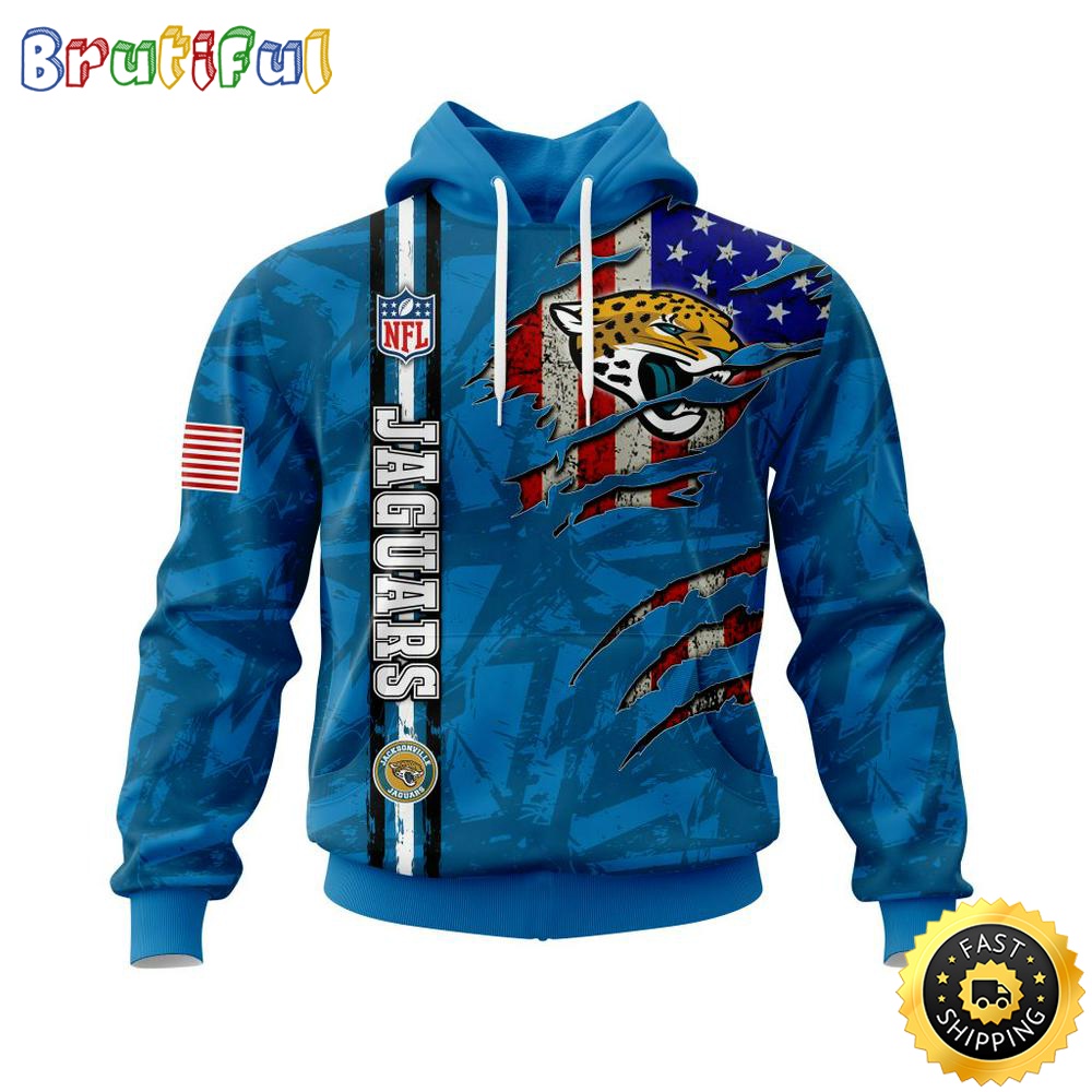 NFL Jacksonville Jaguars Hoodie Personalized Name And Number 3D Hoodie With United States Flag Unisex Hoodie 1 kzzfcd