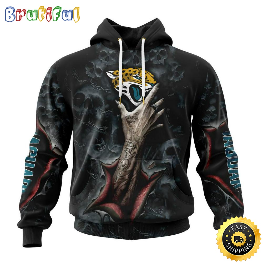 NFL Jacksonville Jaguars Hoodie Special Horror Skull Art Design Halloween 3D Hoodie Unisex Hoodie s0qcls