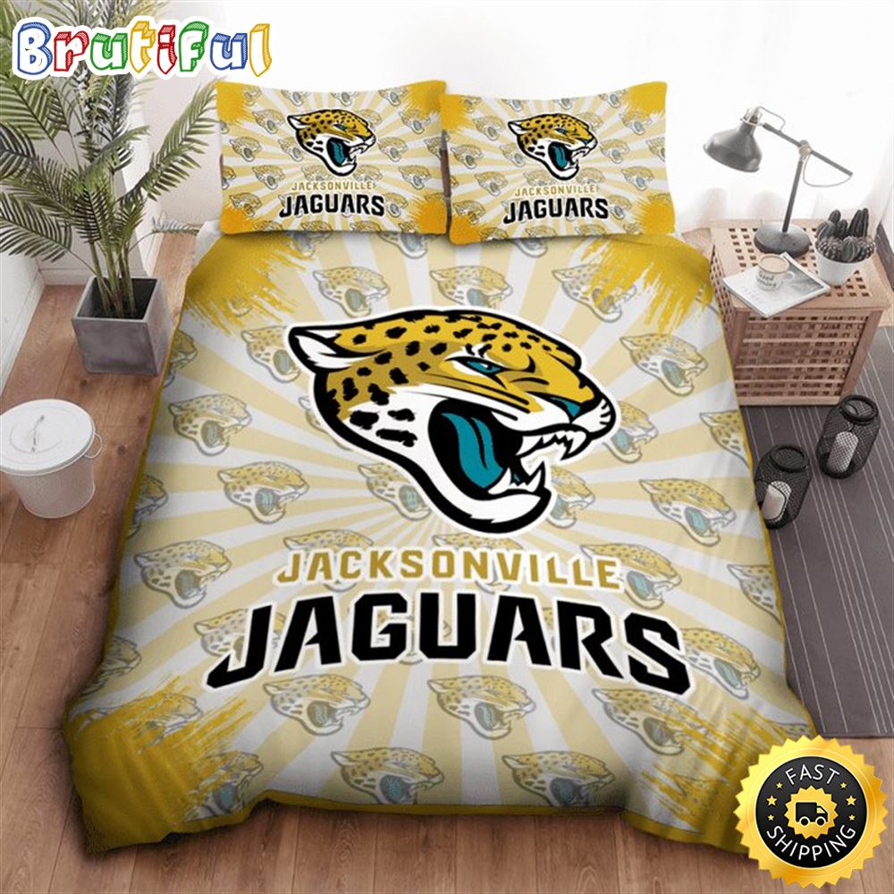 NFL Jacksonville Jaguars Light Gold Bedding Set iwbnp3