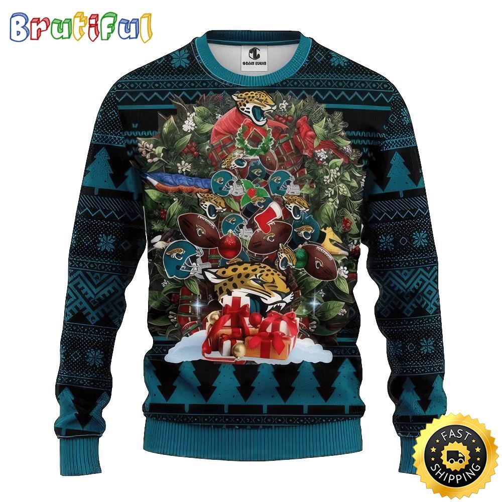 NFL Jacksonville Jaguars Ugly Christmas Sweater Tree Christmas Unisex Sweater 1 omhwm8
