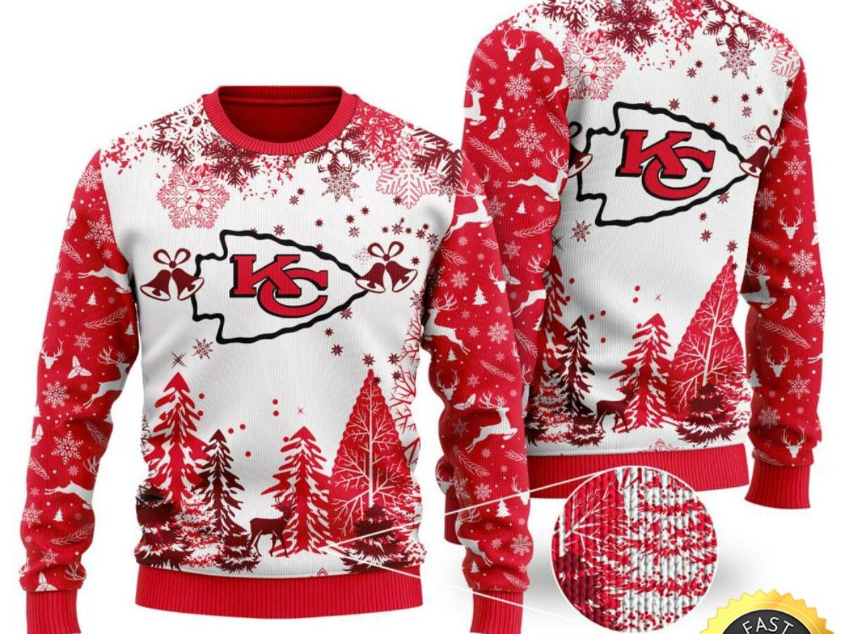 NFL Kansas City Chiefs Christmas Ugly Sweater Xmax Tree Chistmas