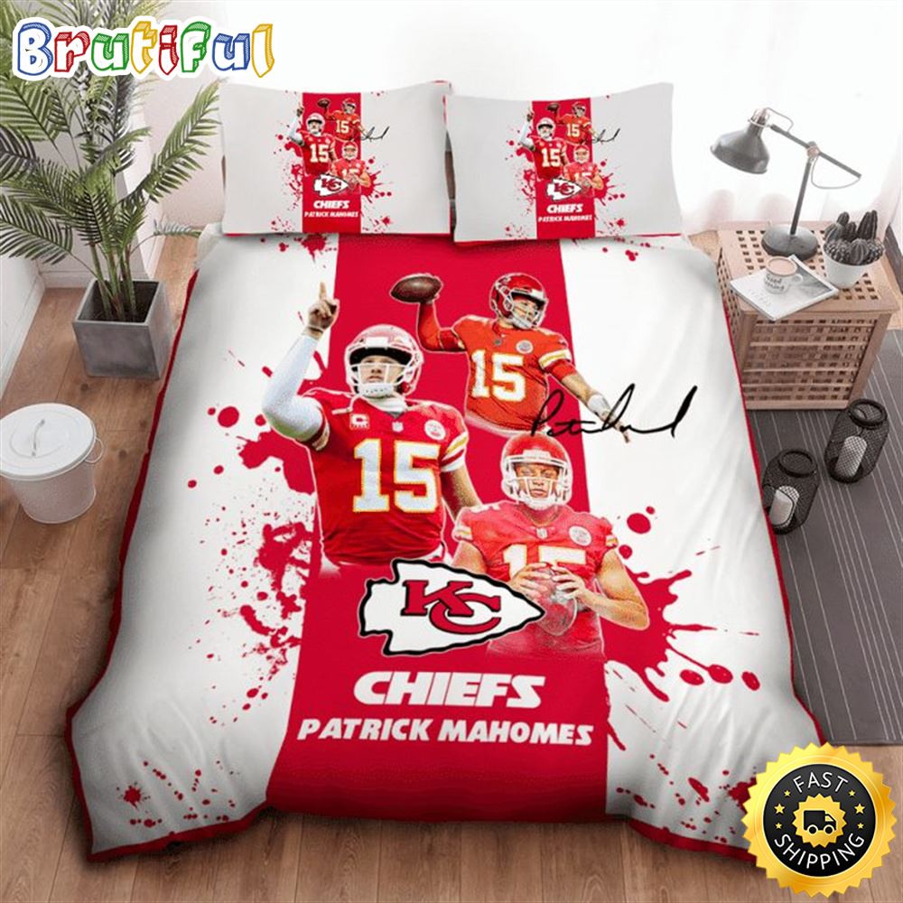 NFL Kansas City Chiefs Patrick Mahomes 15 Bedding Set nmdktn