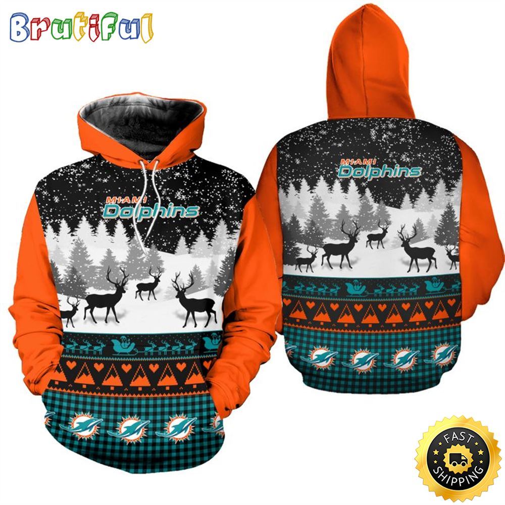 NFL Miami Dolphins Christmas Is Here All Over Print 3D Hoodie Unisex Hoodie 1 a78lns
