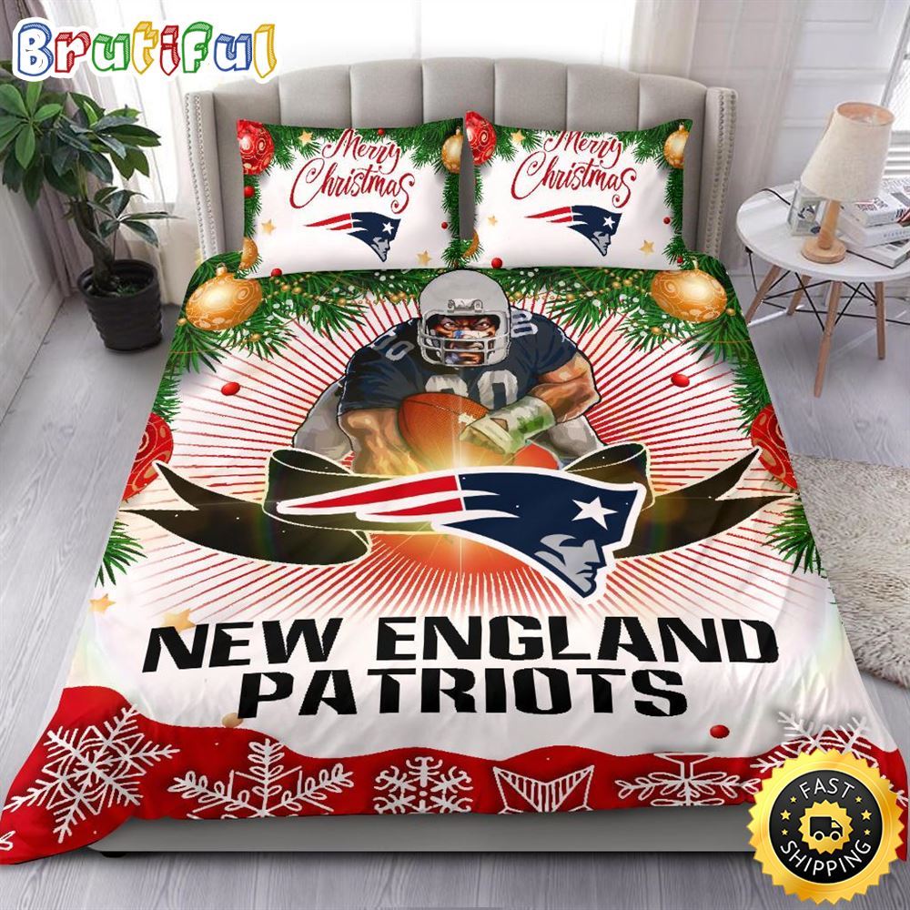 NFL New England Patriots Bedding Sets Merry Christmas Quilt Bedding Sets 1 k3ebnb