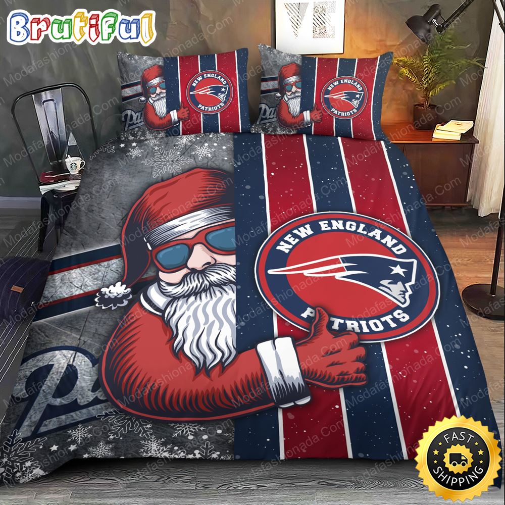 NFL New England Patriots Christmas Stanta Claus Bedding Set zpoyk5