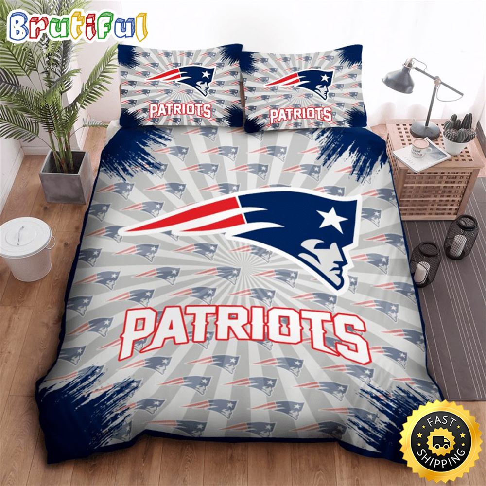NFL New England Patriots Grey Navy Bedding Set wqedfr