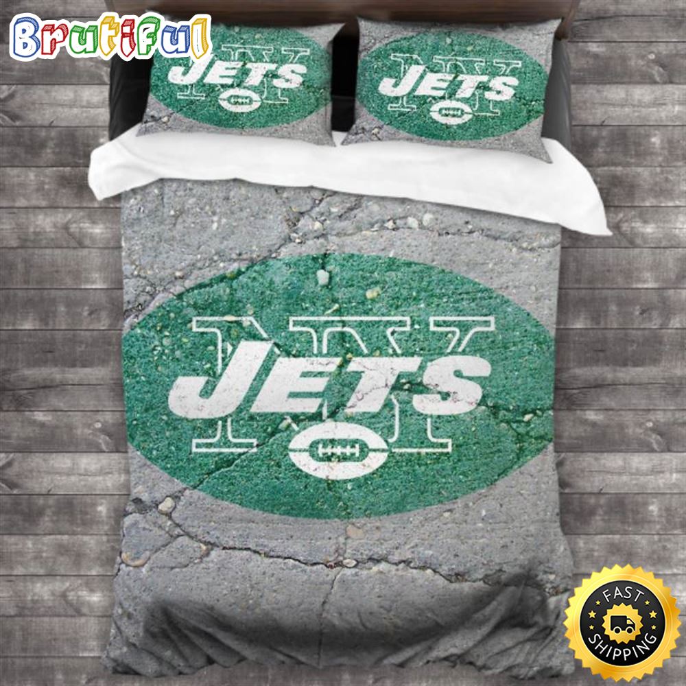 NFL New York Jets Grey Green Bedding Set nrmvut