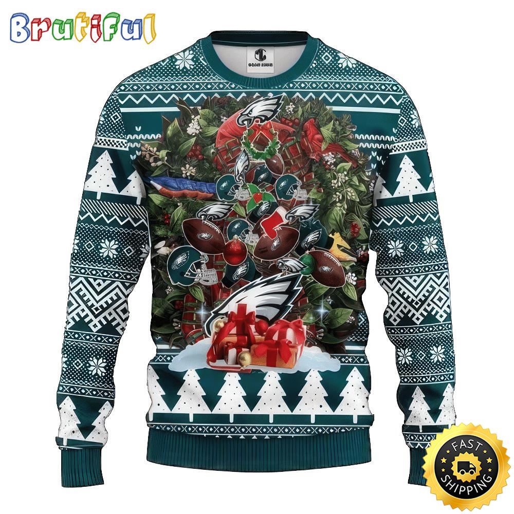 NFL Philadelphia Eagles Ugly Christmas Sweater Tree Christmas Unisex Sweater 1 w5mxvl