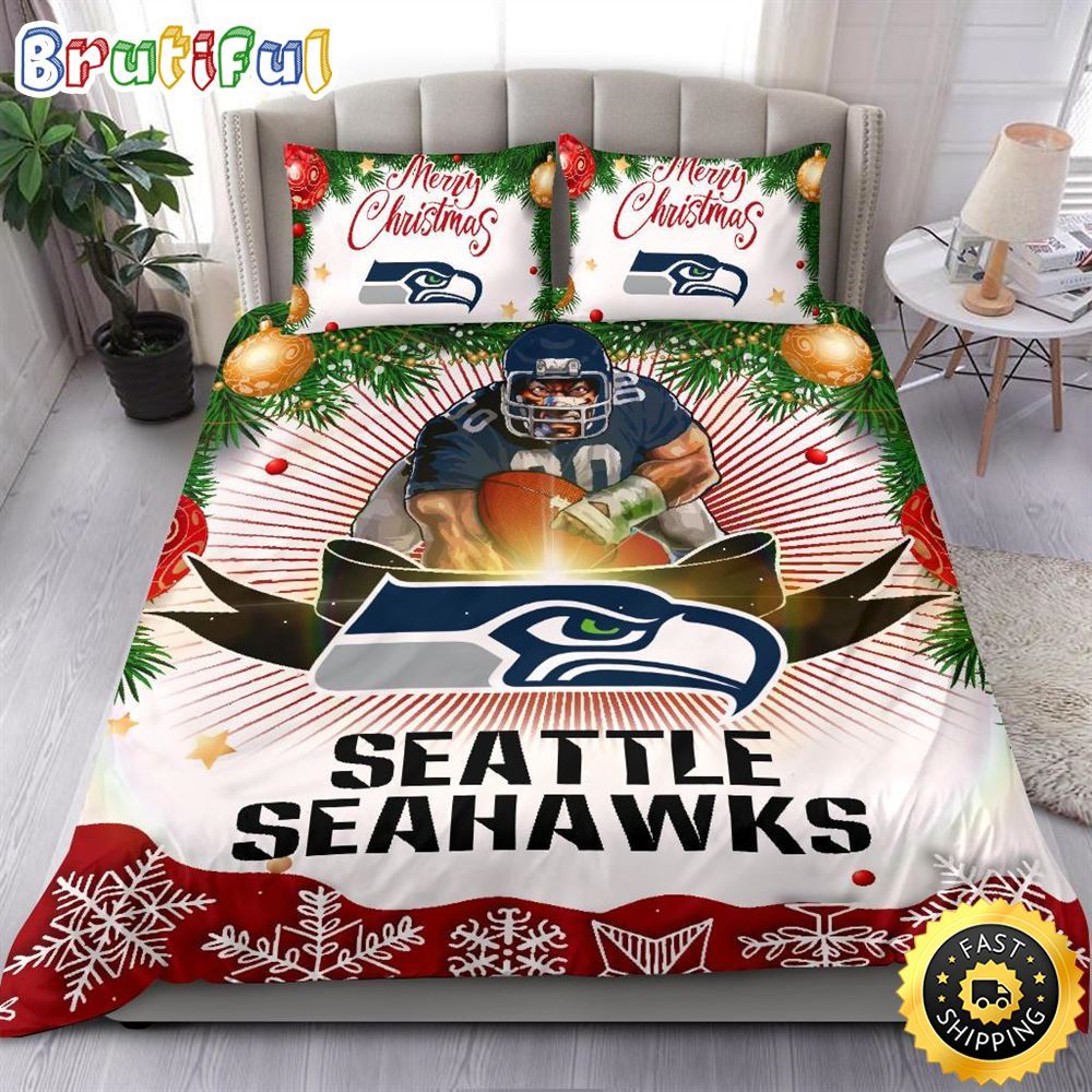 NFL Seattle Seahawks Bedding Sets Merry Christmas Quilt Bedding Sets 1 fysjzz