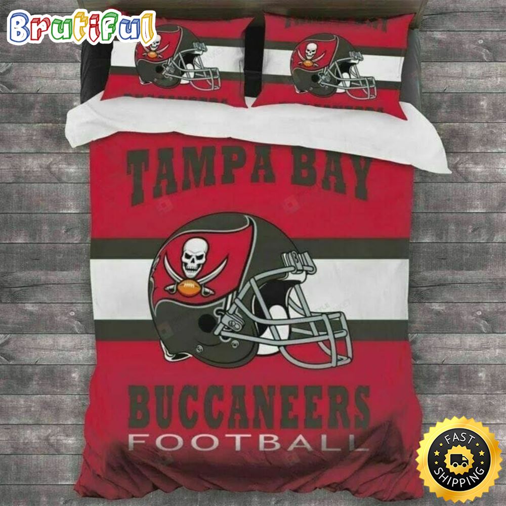 NFL Tampa Bay Buccaneers Helmet Red White Bedding Set nagnz6