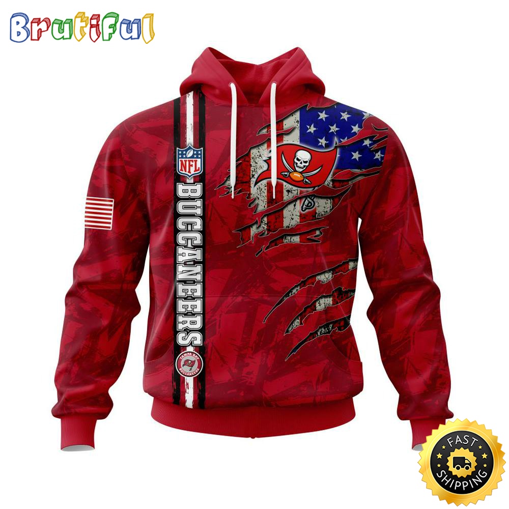 NFL Tampa Bay Buccaneers Hoodie Personalized Name And Number 3D Hoodie With United States Flag Unisex Hoodie 1 xb21xf