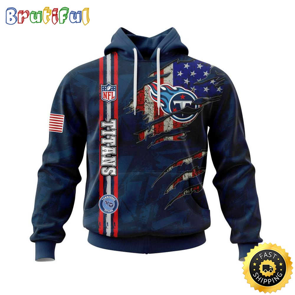 NFL Tennessee Titans Hoodie Personalized Name And Number 3D Hoodie With United States Flag Unisex Hoodie 1 uwijnu