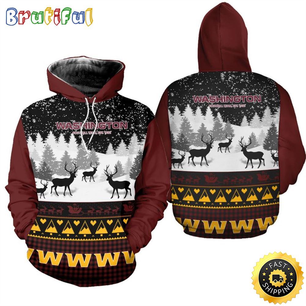 NFL Washington Commanders Christmas Is Here All Over Print 3D Hoodie Unisex Hoodie 1 gdjplt