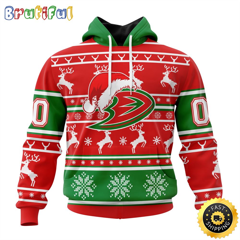 NHL Anaheim Ducks Specialized Unisex Christmas Is Coming Santa Claus All Over Print 3D Hoodie Gift For Christmas Day 1 zzx6sn