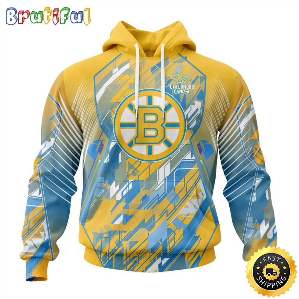 NHL Boston Bruins All Over Print 3D Hoodie Fearless Against Childhood Cancers Show Team Spirit 1 xsflwe