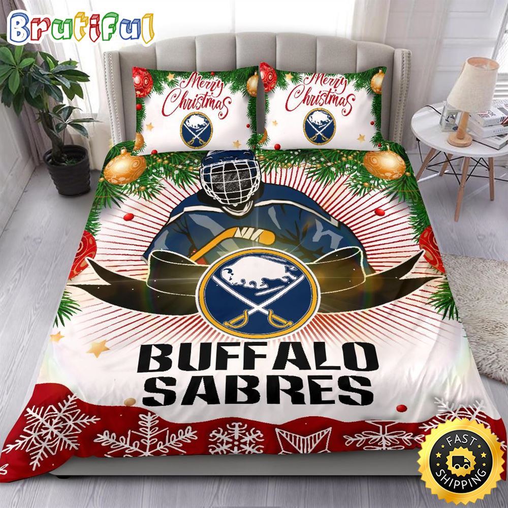 NHL Buffalo Sabres Bedding Sets Merry Christmas Quilt Bedding Sets 1 hlm4qq