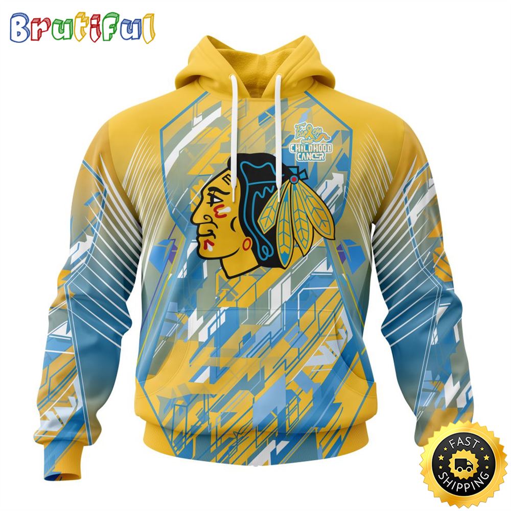 NHL Chicago BlackHawks All Over Print 3D Hoodie Fearless Against Childhood Cancers Show Team Spirit 1 uborlh