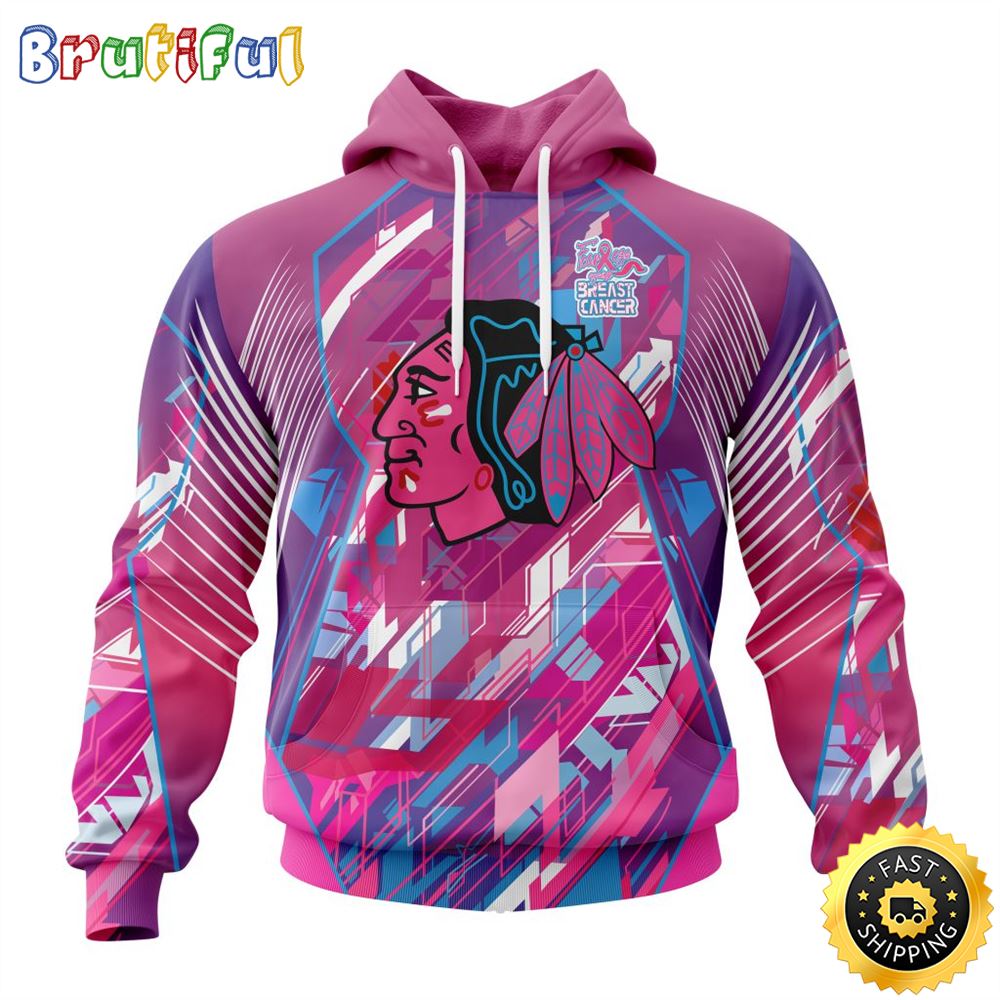 NHL Chicago BlackHawks I Pink I Can Fearless Again Breast Cancer All Over Print 3D Hoodie Unisex Hoodie Tshirt Sweatshirt 1 fa3yvo