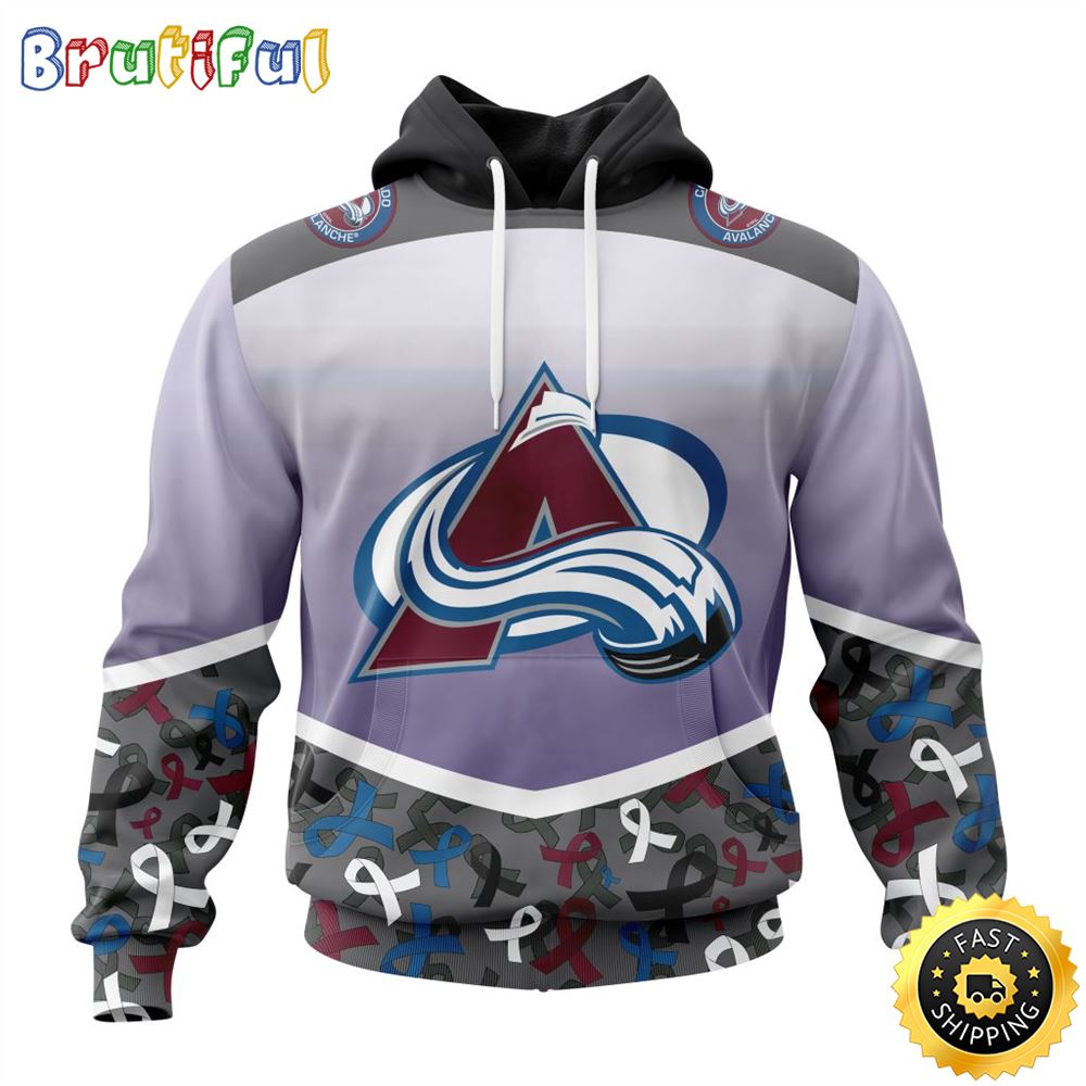 NHL Colorado Avalanche Specialized Sport Fights Again All Cancer All Over Print 3D Hoodie Unisex Hoodie 1 h2tvka