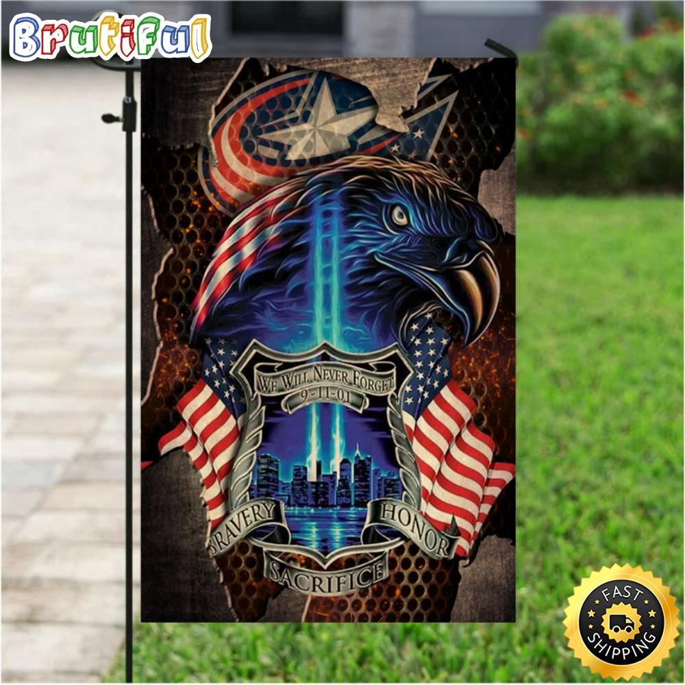 NHL Garden Flags Columbus Blue Jackets Specialized Flag For Honor Patriot Day We Will Never Forget 1 r5gbtm