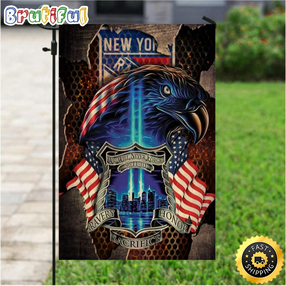 NHL Garden Flags New York Rangers Specialized Flag For Honor Patriot Day We Will Never Forget 1 gncejg