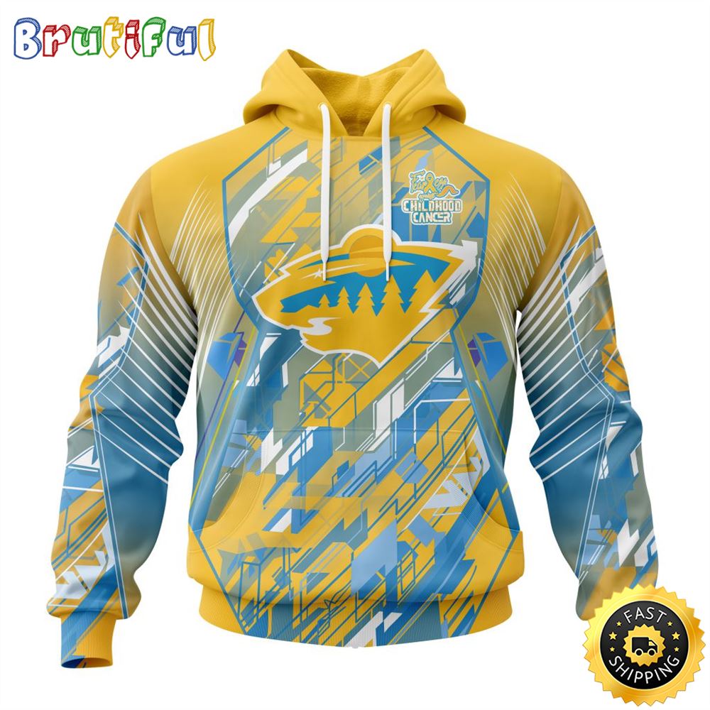 NHL Minnesota Wild All Over Print 3D Hoodie Fearless Against Childhood Cancers Show Team Spirit 1 kkqdgm