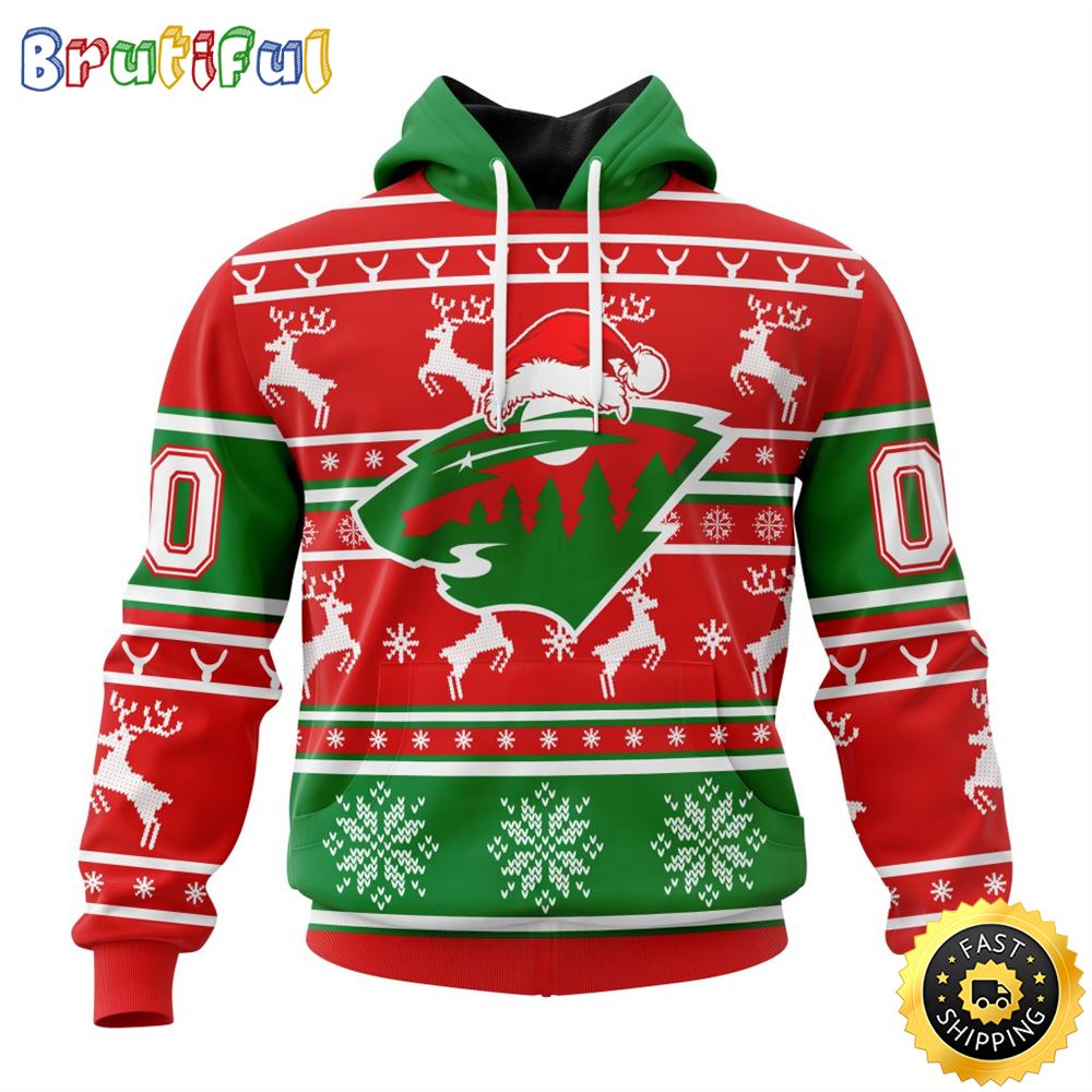 NHL Minnesota Wild Specialized Unisex Christmas Is Coming Santa Claus All Over Print 3D Hoodie Gift For Christmas Day 1 fh7zd2