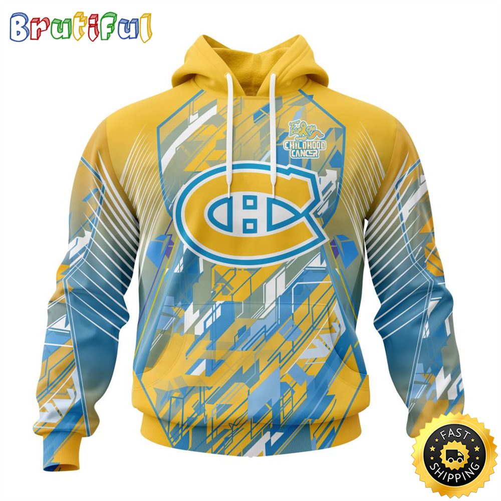 NHL Montreal Canadiens All Over Print 3D Hoodie Fearless Against Childhood Cancers Show Team Spirit 1 j3r0vi