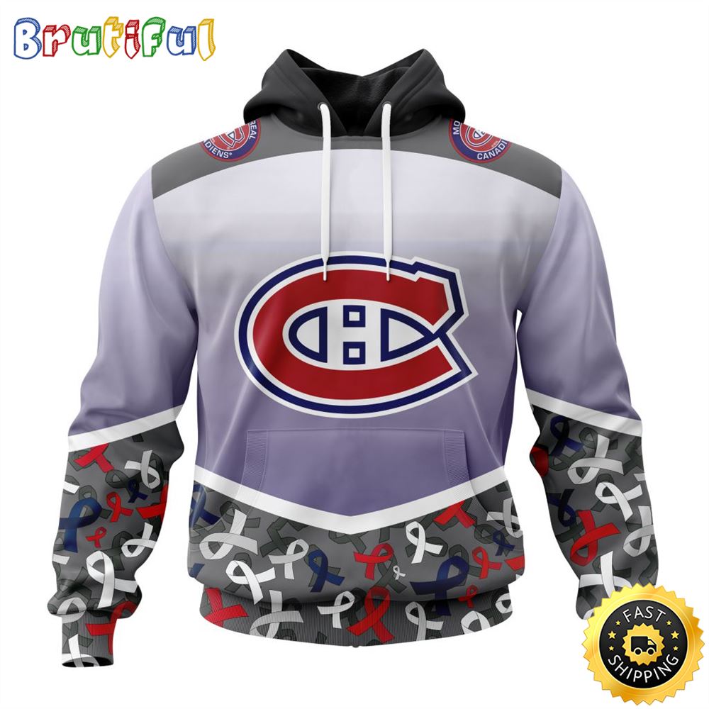 NHL Montreal Canadiens Specialized Sport Fights Again All Cancer All Over Print 3D Hoodie Unisex Hoodie 1 vlndhs