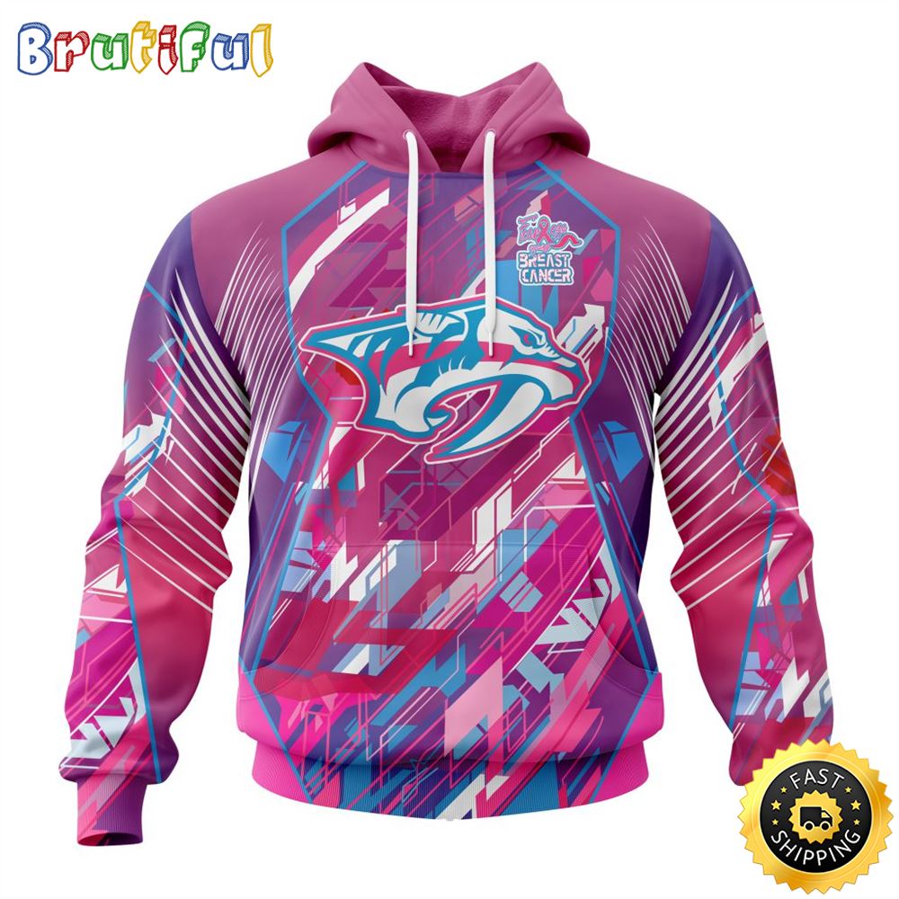 NHL Nashville Predators I Pink I Can Fearless Again Breast Cancer All Over Print 3D Hoodie Unisex Hoodie Tshirt Sweatshirt 1 mldgfw