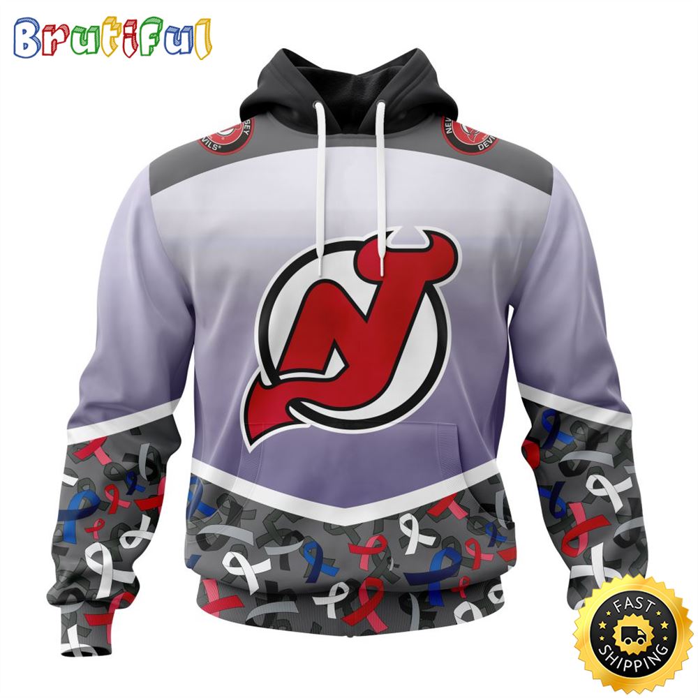 NHL New Jersey Devils Specialized Sport Fights Again All Cancer All Over Print 3D Hoodie Unisex Hoodie 1 w9fhge