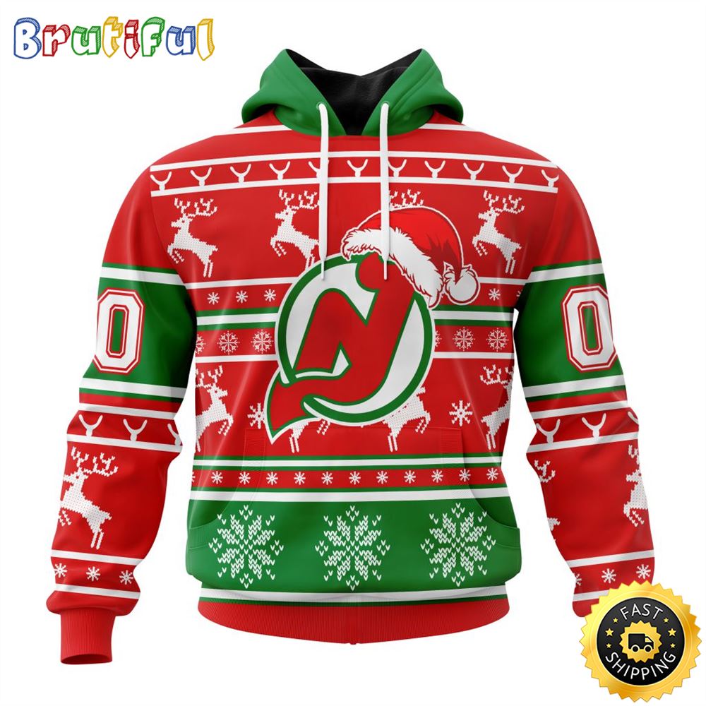 NHL New Jersey Devils Specialized Unisex Christmas Is Coming Santa Claus All Over Print 3D Hoodie Gift For Christmas Day 1 rdxubg