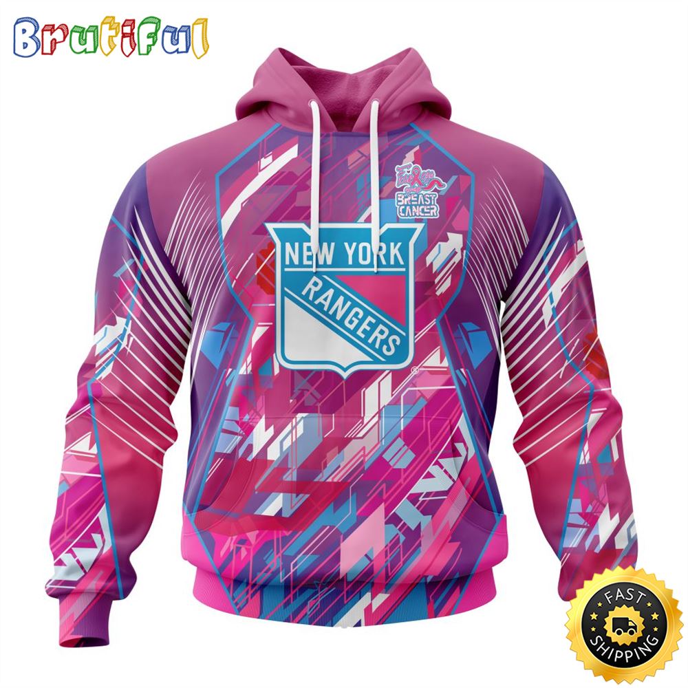 NHL New York Rangers I Pink I Can Fearless Again Breast Cancer All Over Print 3D Hoodie Unisex Hoodie Tshirt Sweatshirt 1 s4nywh
