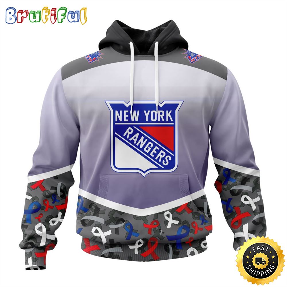 NHL New York Rangers Specialized Sport Fights Again All Cancer All Over Print 3D Hoodie Unisex Hoodie 1 kjx8s1