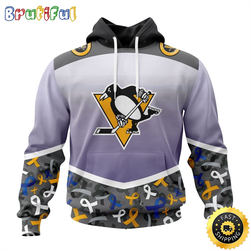 NHL Pittsburgh Penguins Specialized Sport Fights Again All Cancer All Over Print 3D Hoodie Unisex Hoodie 1 ihw1rk