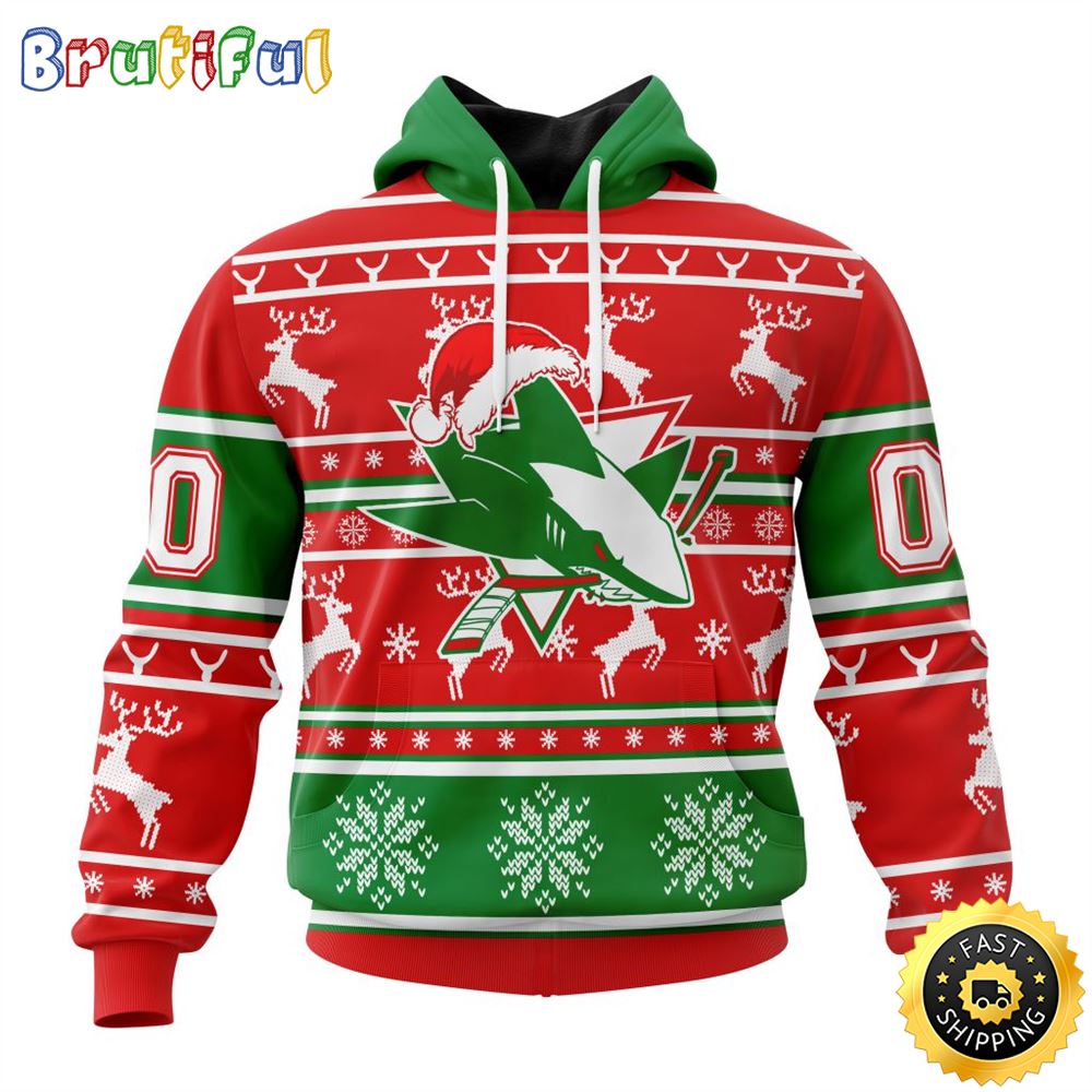 NHL San Jose Sharks Specialized Unisex Christmas Is Coming Santa Claus All Over Print 3D Hoodie Gift For Christmas Day 1 kxt2mg