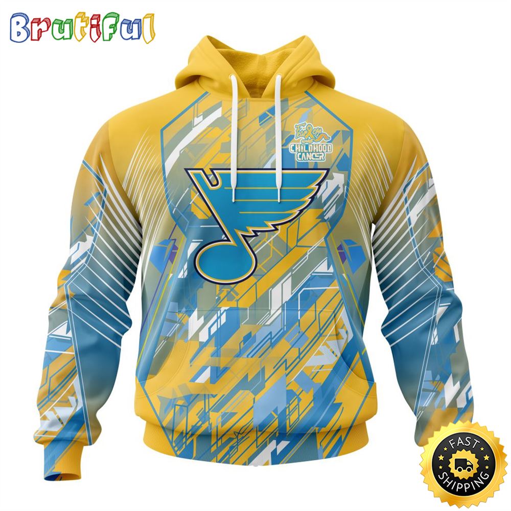 NHL St. Louis Blues All Over Print 3D Hoodie Fearless Against Childhood Cancers Show Team Spirit 1 ks7soh