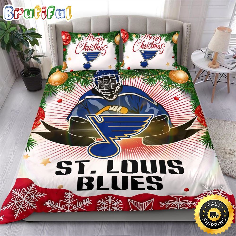 NHL St. Louis Blues Bedding Sets Merry Christmas Quilt Bedding Sets 1 habldh