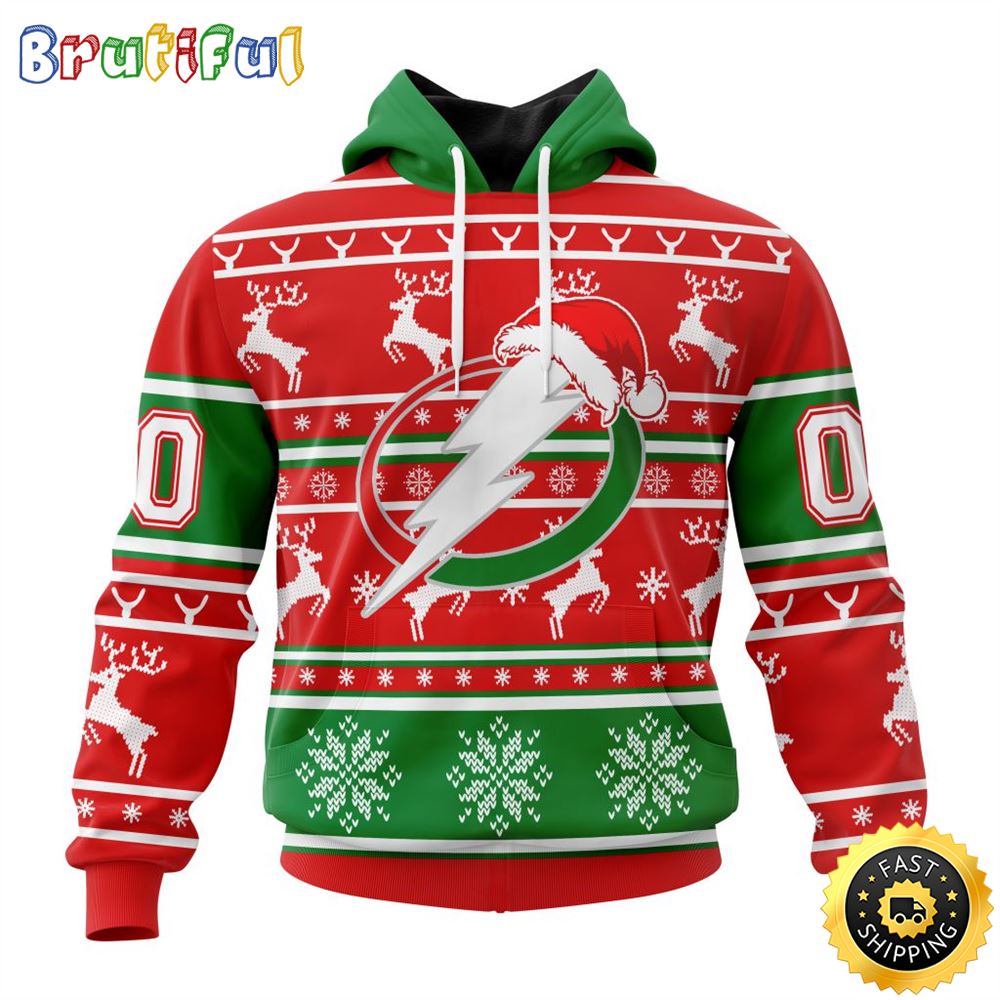 NHL Tampa Bay Lightning Specialized Unisex Christmas Is Coming Santa Claus All Over Print 3D Hoodie Gift For Christmas Day 1 jczyxi