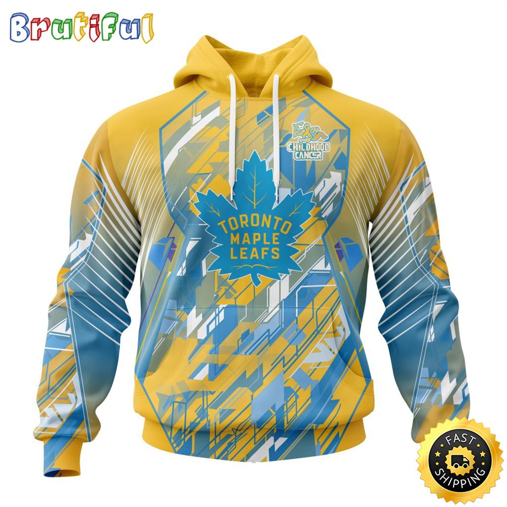 NHL Toronto Maple Leafs All Over Print 3D Hoodie Fearless Against Childhood Cancers Show Team Spirit 1 up2zhg