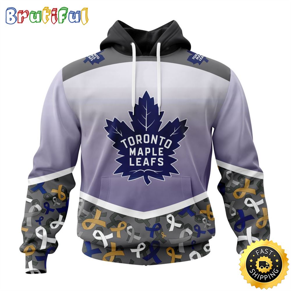 NHL Toronto Maple Leafs Specialized Sport Fights Again All Cancer All Over Print 3D Hoodie Unisex Hoodie 1 ab37xf