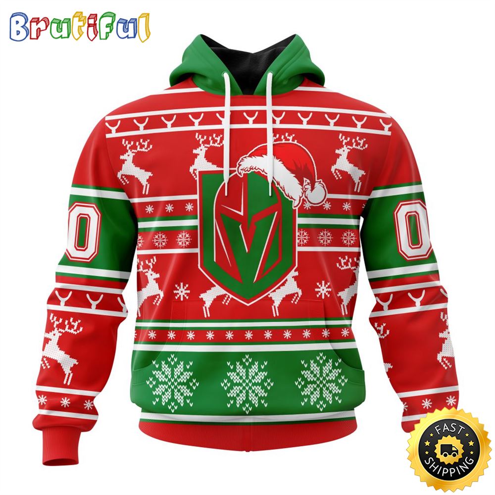 NHL Vegas Golden Knights Specialized Unisex Christmas Is Coming Santa Claus All Over Print 3D Hoodie Gift For Christmas Day 1 xyurib