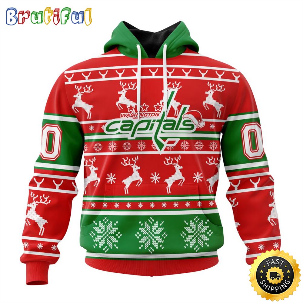 NHL Washington Capitals Specialized Unisex Christmas Is Coming Santa Claus All Over Print 3D Hoodie Gift For Christmas Day 1 t481od