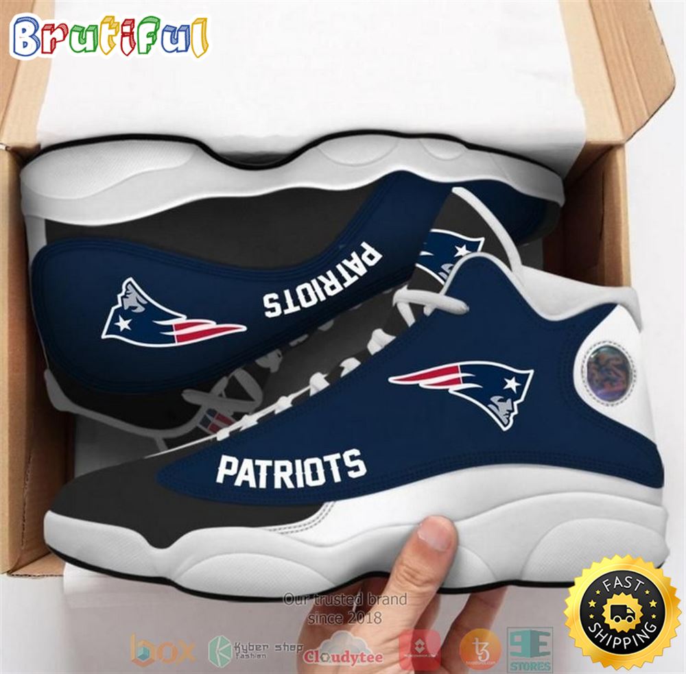 New England Patriots Nfl Big Logo Football Team 5 Air Jordan 13 Sneaker Shoes qxegyx