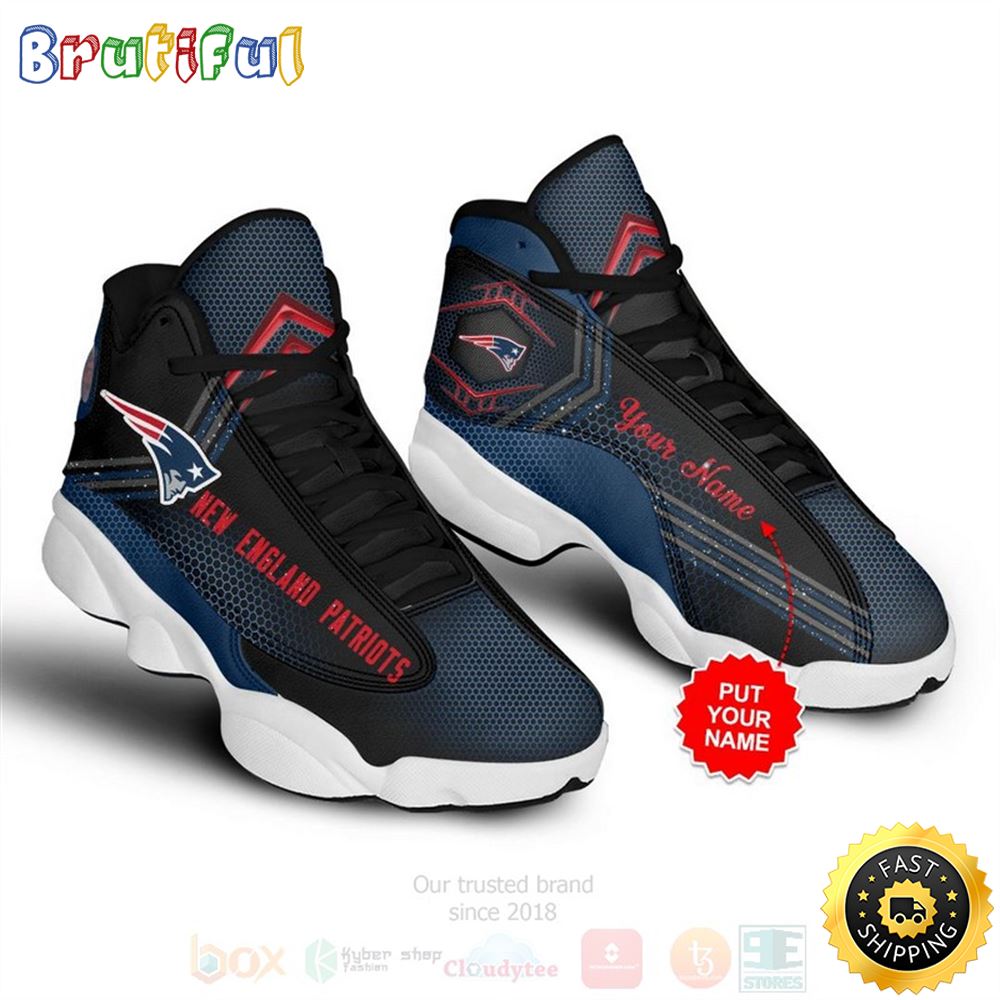 New England Patriots Nfl Custom Name Air Jordan 13 Shoes swmz7c